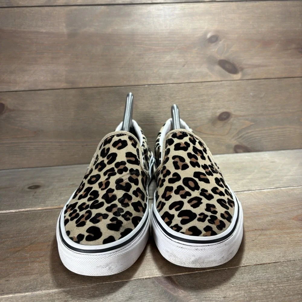vans classic womens size 7.5 shoes brown leopard print athletic skate sneakers - Picture 5 of 9